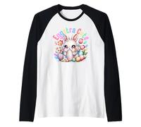 Carino Coniglietto Pasquale Uova di Pasqua per Eggstra Cute Easter Girl Maglia con Maniche Raglan