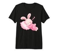 Carino Coniglietto Rosa in Pigiama Che Dorme Dolci Sogni Bambini Maglietta Premium