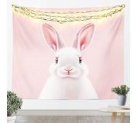 Carino coniglio Arazzi L Dimensione 3D Semplice bella Animali Coperta da parete per dormitorio Bianco Kawaii Coniglio Appeso Arte per adolescenti