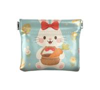 Carino Coniglio Bianco Moda Donna In Pelle Borse Carino Carino Casse di Carta Organizzatori di Soldi per Le Donne bolsas para monedas de Mujer