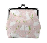 Carino Coniglio Bianco Un Portamonete, Kiss-lock Cambiare Portafogli, Piccolo Portamonete in Pelle PU per le Donne