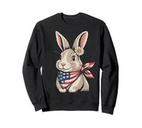 Carino Coniglio Patriottico Bandiera Americana Coniglio Felpa