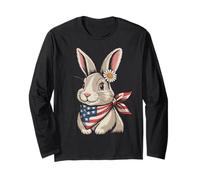 Carino Coniglio Patriottico Bandiera Americana Coniglio Maglia a Manica