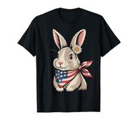 Carino Coniglio Patriottico Bandiera Americana Coniglio Maglietta