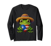 Carino Coquí Puerto Rico Bandiera Rana Puerto Rico Orgoglio Tropicale Maglia a Manica