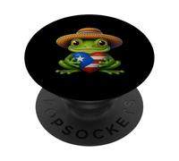 Carino Coquí Puerto Rico Bandiera Rana Puerto Rico Orgoglio Tropicale PopSockets PopGrip Adesivo