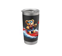 Carino Coraggioso Orsacchiotto in una Barca Forme Mania Bicchiere termico in acciaio inox doppia parete