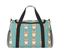 Carino Corgi 1 Borsone con stampa per viaggi, borsone da viaggio per weekender, borsone da notte, borse da palestra per donne e uomini, borsa da viaggio per oggetti personali