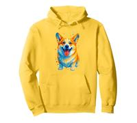 Carino Corgi acquerello cane amante dei cani proprietario di cani Felpa con Cappuccio