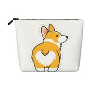 Carino Corgi Butt Impermeabile Grande Capacità con Cerniera Viaggio di Lavoro Viaggio Casa Multifunzionale Trucco Sacchetto di Immagazzinaggio Borsa Portamonete, Nero , Taglia unica