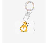 Carino Corgi Butt Stampa Carino Acrilico Cani Tag Doppio Lato Osso Shap Id Tag con Portachiavi per Pet Artigianato Decorazioni