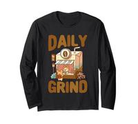 Carino Corgi Coffee Store Daily Grind Grafica Maglia a Manica