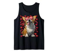 Carino Corgi con Cuori Occhiali Rosa San Valentino Cane Canotta