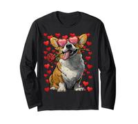 Carino Corgi con Cuori Occhiali Rosa San Valentino Cane Maglia a Manica