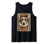 Carino Corgi con Cuori Occhiali San Valentino Dog Coquette Canotta