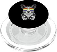 Carino Corgi DJ Cuffie Rainbow Pride Occhiali Da Sole Musica Cane PopSockets PopGrip per MagSafe