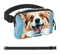 Carino corgi Dog-1178 Marsupio per uomini e donne, marsupio con tracolla regolabile, alla moda, borsa a tracolla ovunque, per viaggi all'aperto, corsa, escursionismo, Multicolore 06, 1.5x9.0x5.9in