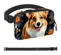 Carino corgi Dog-1211 Marsupio per uomini e donne, marsupio con tracolla regolabile, alla moda, borsa a tracolla ovunque, per viaggi all'aperto, corsa, escursionismo, Multicolore 06, 1.5x9.0x5.9in