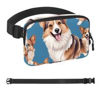 Carino corgi Dog-1211 Marsupio per uomini e donne, marsupio con tracolla regolabile, alla moda, borsa a tracolla ovunque, per viaggi all'aperto, corsa, escursionismo, Multicolore 07, 1.5x9.0x5.9in
