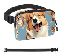 Carino corgi Dog-1244 Marsupio per uomini e donne, Marsupio con tracolla regolabile, alla moda, borsa a tracolla ovunque, per viaggi all'aperto, corsa, escursionismo, Multicolore 07, 1.5x9.0x5.9in