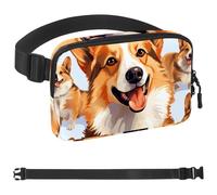 Carino corgi Dog-1244 Marsupio per uomini e donne, Marsupio con tracolla regolabile, alla moda, borsa a tracolla ovunque, per viaggi all'aperto, corsa, escursionismo, Multicolore 06, 1.5x9.0x5.9in