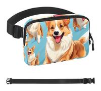 Carino Corgi Dog-1255 - Marsupio a tracolla per uomo e donna, borsa da cintura per viaggi, casual, passeggiate, corsa, escursionismo, ciclismo, Multicolore 06, 1.5x9.0x5.9in/4x23x15cm