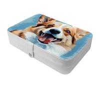 Carino corgi Dog-139 - Portagioie da viaggio per anelli, orecchini, collane. Ottimo regalo per donne che amano viaggiare, grande custodia organizer - 1 confezione
