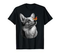 Carino Corgi Farfalla sul Naso Amante dei Cani Maglietta