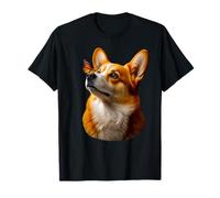 Carino Corgi Farfalla sul Naso Amante dei Cani Maglietta