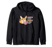 Carino Corgi Mangiare Ramen Noodles Amore Cani Felpa con Cappuccio