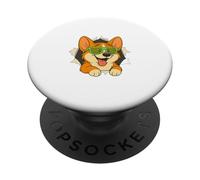 Carino Corgi Occhiali Da Sole Verde Rompere Strappato PopSockets PopGrip Adesivo