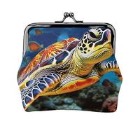 Carino Corgi Portamonete Stampato Per Le Donne Del Raccoglitore Della Borsa Del Raccoglitore Dell'unità di elaborazione Del Sacchetto, Tartaruga marina colorata, Taglia unica, Vintage
