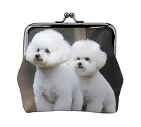 Carino Corgi Portamonete Stampato Per Le Donne Del Raccoglitore Della Borsa Del Raccoglitore Dell'unità di elaborazione Del Sacchetto, Bichon Frise, Taglia unica, Vintage