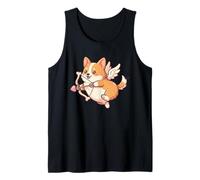 Carino Corgi San Valentino Angelo Cuore Cupido Cane Donne Ragazze Canotta