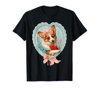 Carino Corgi San Valentino Cane con Cuore Vintage Coquette Maglietta