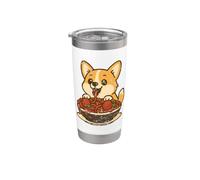 Carino Corgi Spaghetti Pasta Amante Bicchiere termico in acciaio inox doppia parete