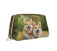 Carino Corgi Stampa Makeup Bag Portatile Versatile Toiletry Bag Grande Capacità Borsa Cosmetica per le Donne, bianco, Taglia unica, Beauty case
