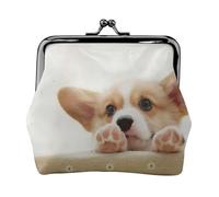 Carino Corgi stampa portamonete portamonete borsa con chiusura a bacio piccola borsa vintage per uomo donna, Nero , Taglia unica, Portamonete