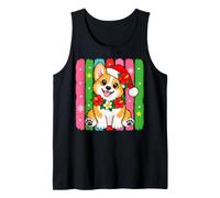 Carino Corgi Tropicale Natale Santa Cappello Vacanza Cane Canotta