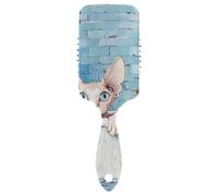 Carino Cornish Rex Cats Vintage Vasca da bagno spazzole antistatiche per le donne nere asciugatura Progettato bagnato spazzola asciutta per capelli corti con manico ergonomico cepillo para definir