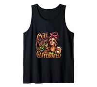Carino, Creepy & Caffeinated Halloween Sugar Skull Coffee Girl Canotta