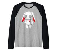Carino Creepy Emo Bunny, Kawaii Bunny Maglia con Maniche Raglan