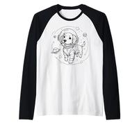 Carino Cucciolo Astronauta Spazio Cane Explorer Pianeti Maglia con Maniche Raglan