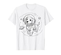 Carino Cucciolo Astronauta Spazio Cane Explorer Pianeti Maglietta