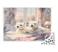 Carino cucciolo bianco Rompicapo 1000 Pezzi In Cartone Di Alta Qualità, Un Premium Jigsaw Puzzle Per Enigma Di Abilità Logica, Ideale Per Attività Per Giorni Di Pioggia, Regalo Per L'inau