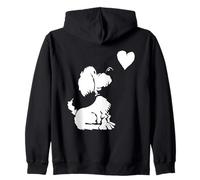 Carino Cucciolo Cane con Cuore Cartone Animato per Gli Amanti dei Cani Felpa con Cappuccio