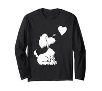 Carino Cucciolo Cane con Cuore Cartone Animato per Gli Amanti dei Cani Maglia a Manica