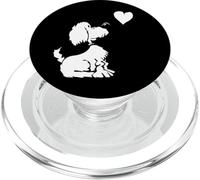 Carino cucciolo cane con cuore cartone animato per gli amanti dei cani PopSockets PopGrip per MagSafe