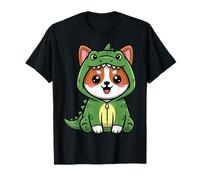 Carino Cucciolo di Cane in Dino Trex Costume Kawaii Animal Maglietta