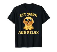 Carino Cucciolo di Golden Retriever Sit Back And Relax Maglietta